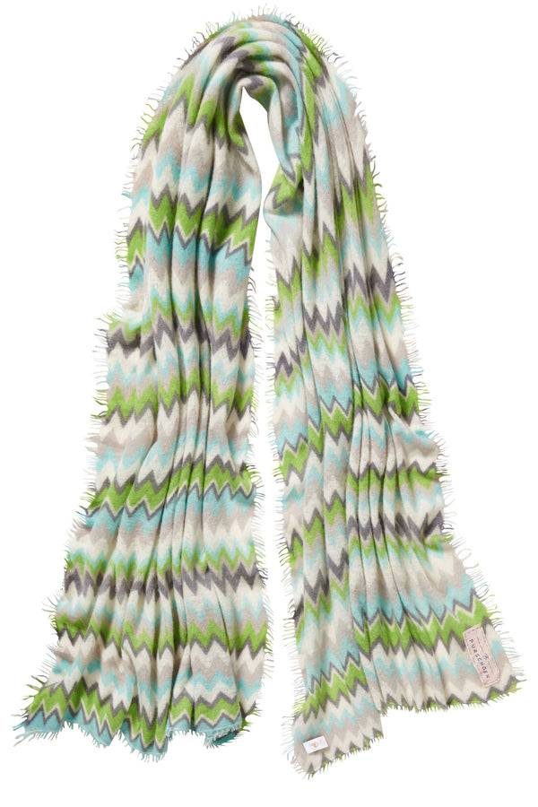 Pur Schoen Schal Chevron Lime-eistürkis