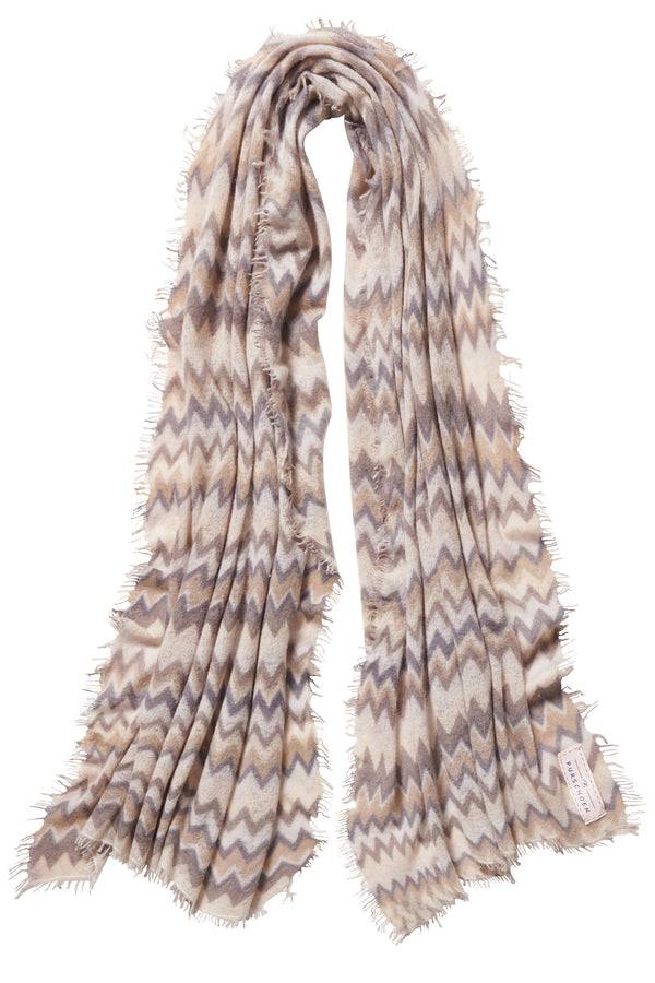 Pur Schoen Schal Chevron Nougat-stone Grey