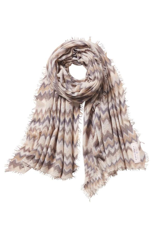Pur Schoen Schal Chevron Nougat-stone Grey