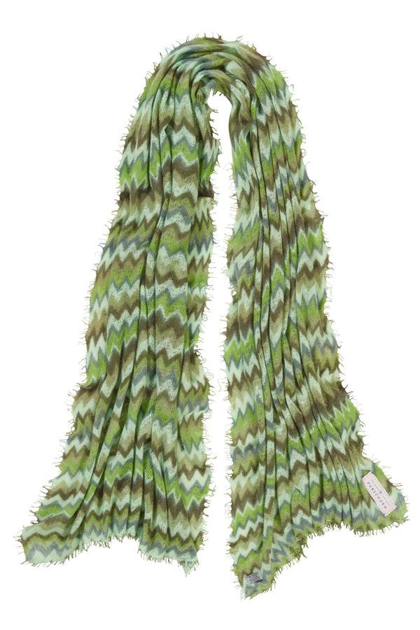 Pur Schoen Schal Chevron Puder Grün-salbei