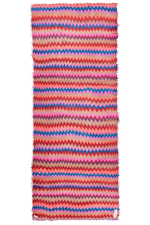 Pur Schoen Schal Chevron Red-kiesel