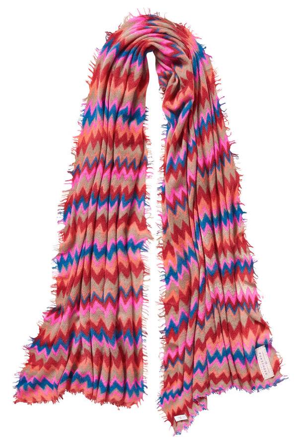 Pur Schoen Schal Chevron Red-kiesel