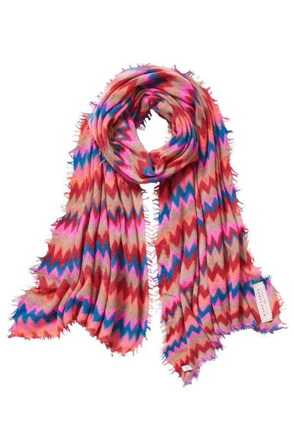 Pur Schoen Schal Chevron Red-kiesel