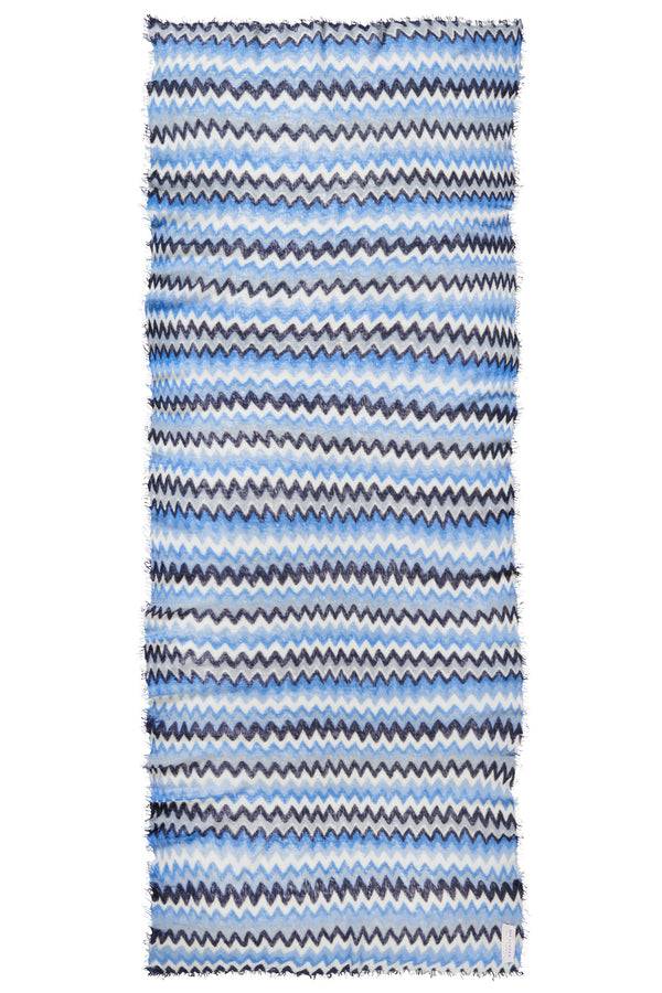 Pur Schoen Schal Chevron Skyblue-silber