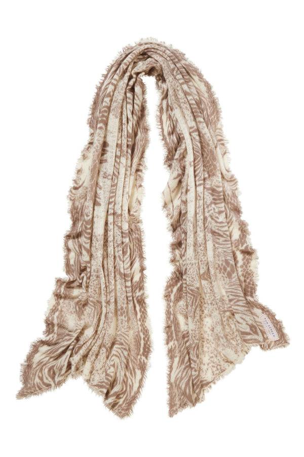 Pur Schoen Schal Crazy Animal Nougat-natural