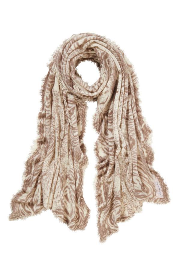 Pur Schoen Schal Crazy Animal Nougat-natural