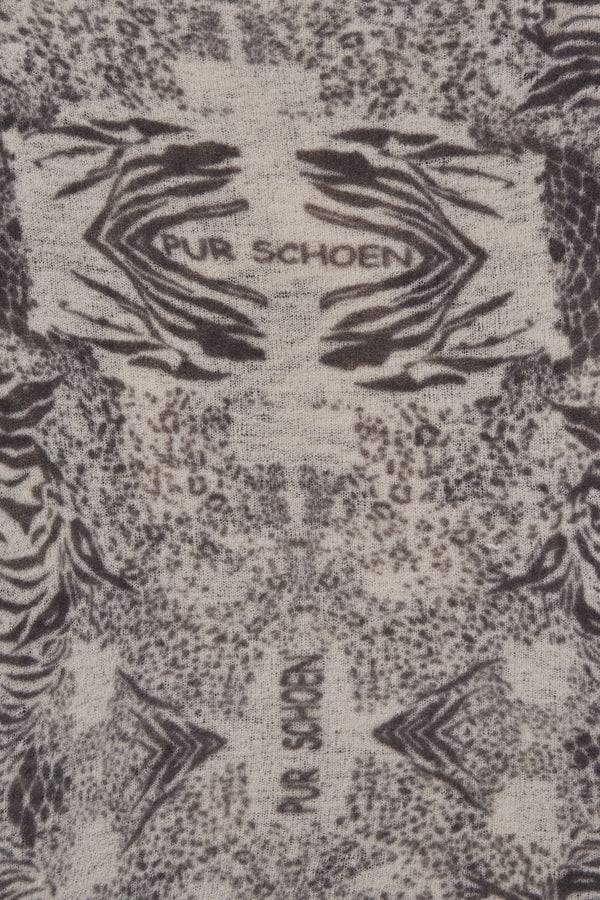Pur Schoen Schal Crazy Animal Stone Grey-stone II