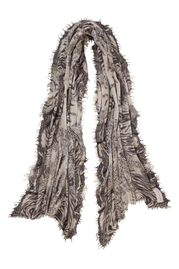 Pur Schoen Schal Crazy Animal Stone Grey-stone II