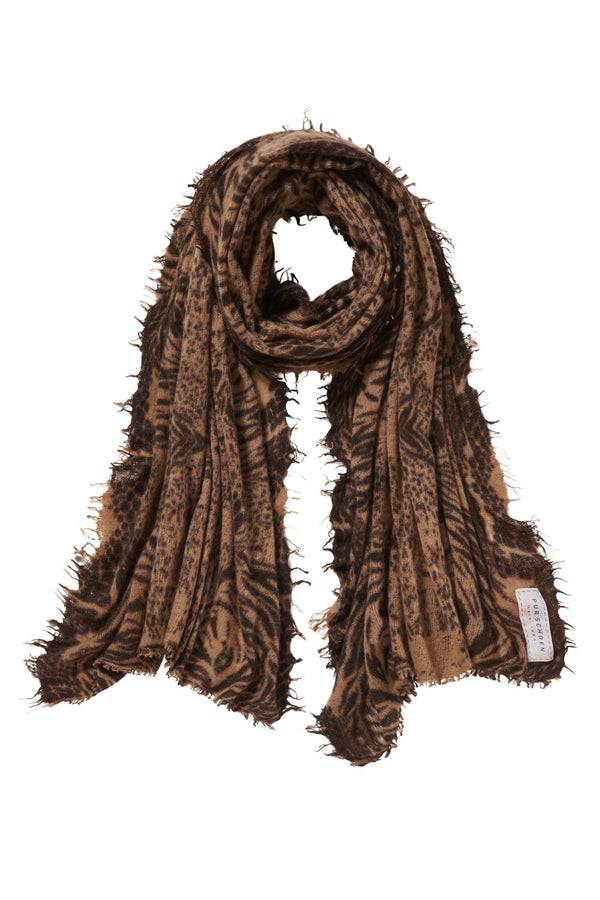Pur Schoen Schal crazy animal testa-camel II