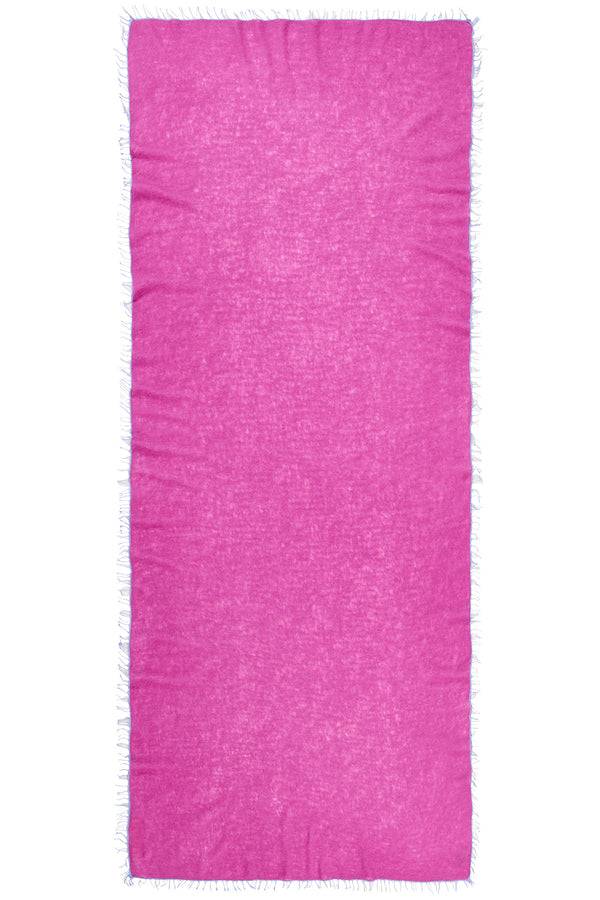 Pur Schoen Schal Fuchsia Fransen Sky Blue