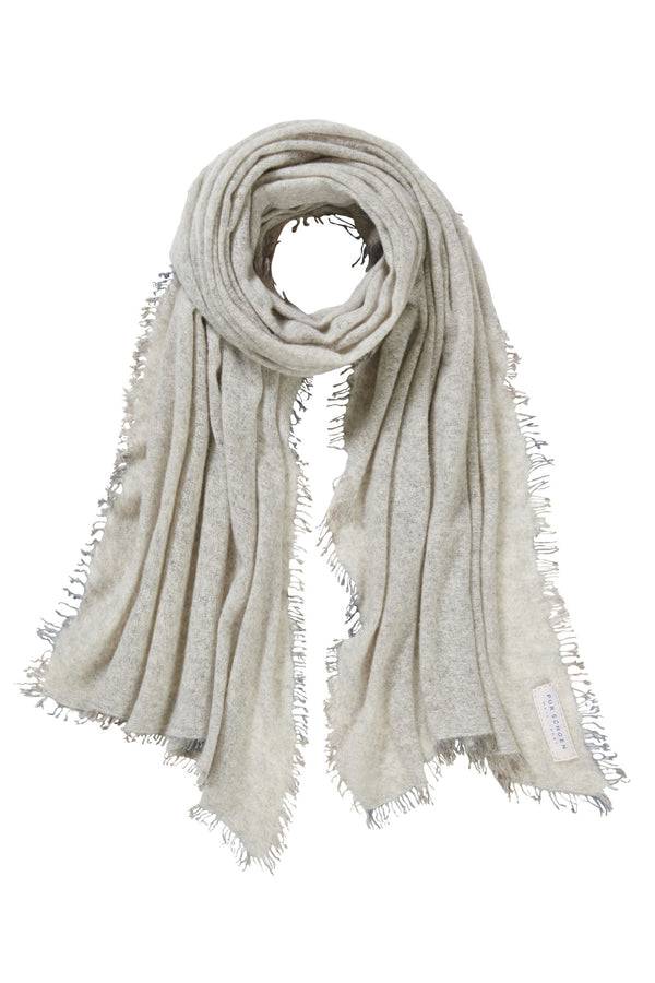 Pur Schoen Schal Grey Fransen Stone Grey
