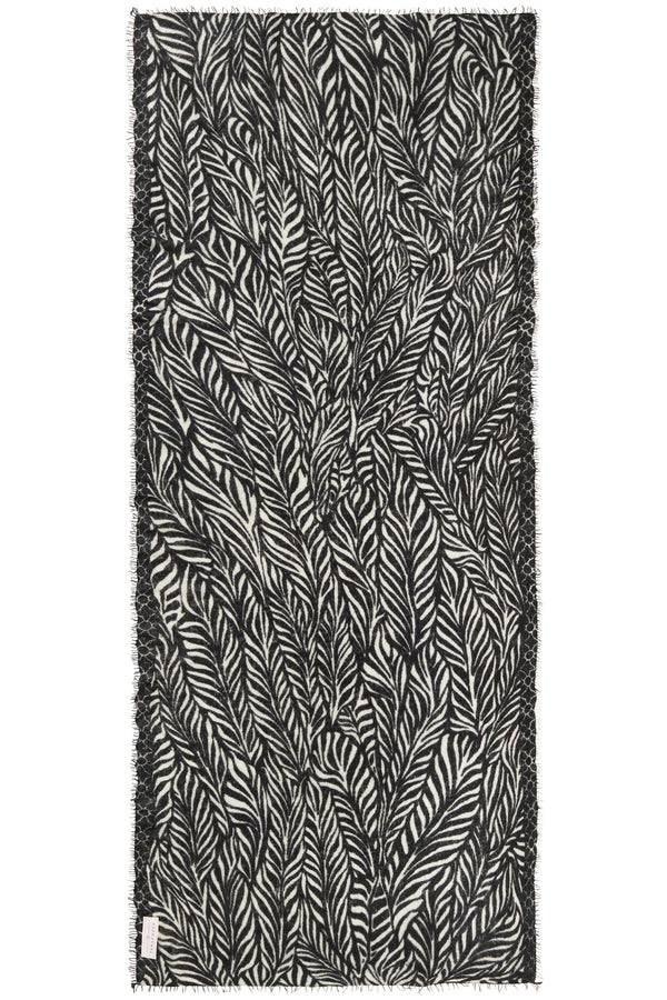 Pur Schoen Schal Leafgarden Black-natural