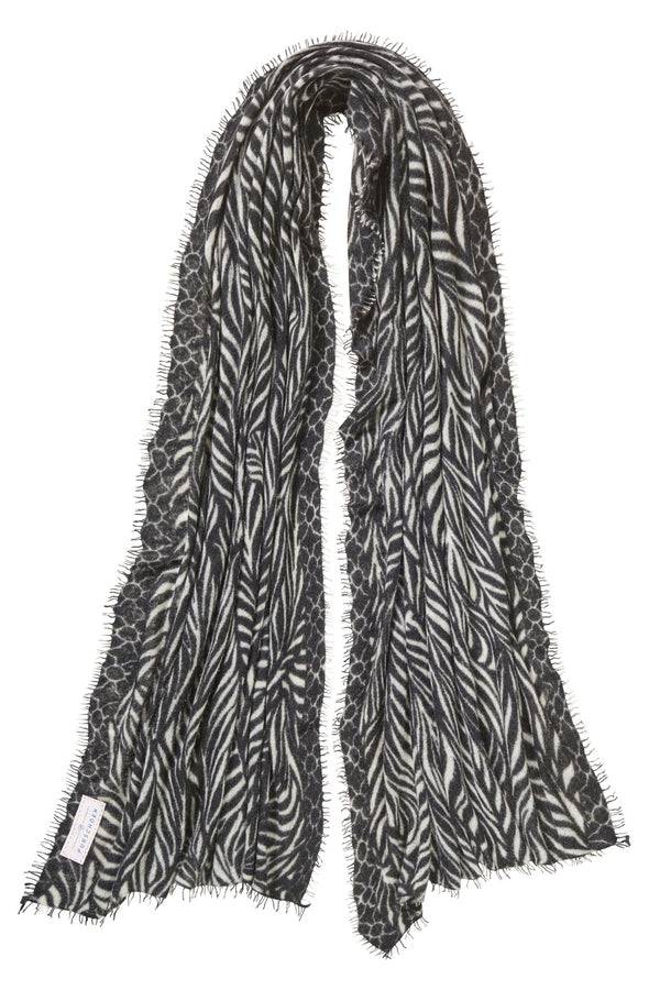 Pur Schoen Schal Leafgarden Black-natural