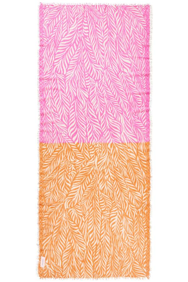 Pur Schoen Schal Leafgarden Multi Puder Pink