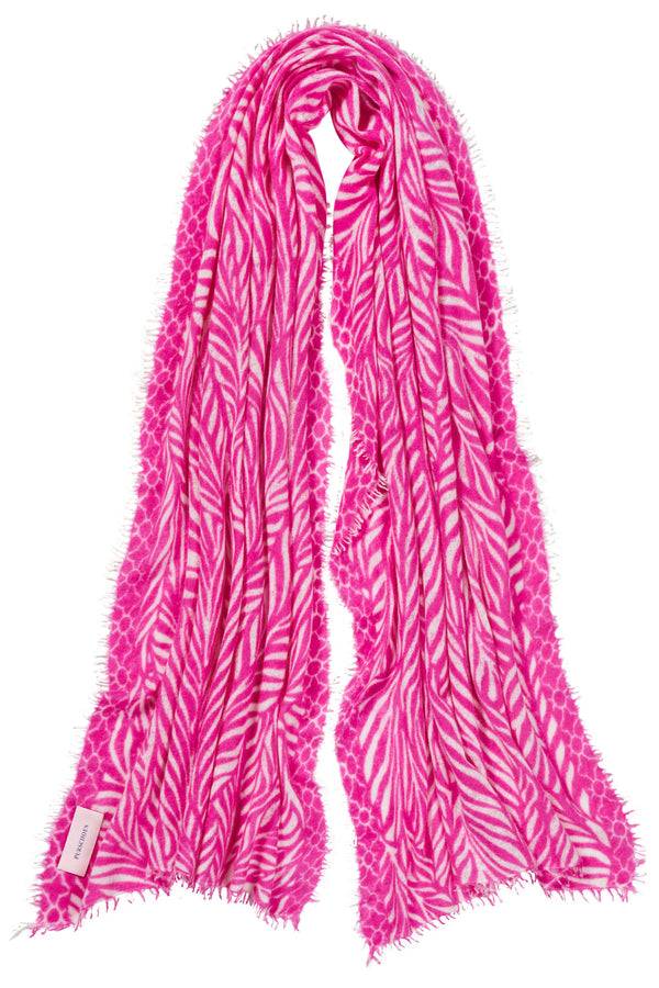 Pur Schoen Schal Leafgarden Pink-natural