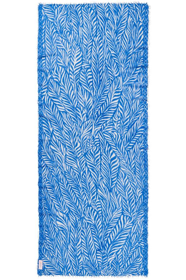 Pur Schoen Schal Leafgarden Sky Blue-natural