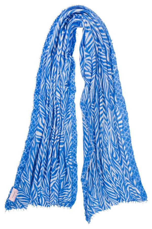 Pur Schoen Schal Leafgarden Sky Blue-natural