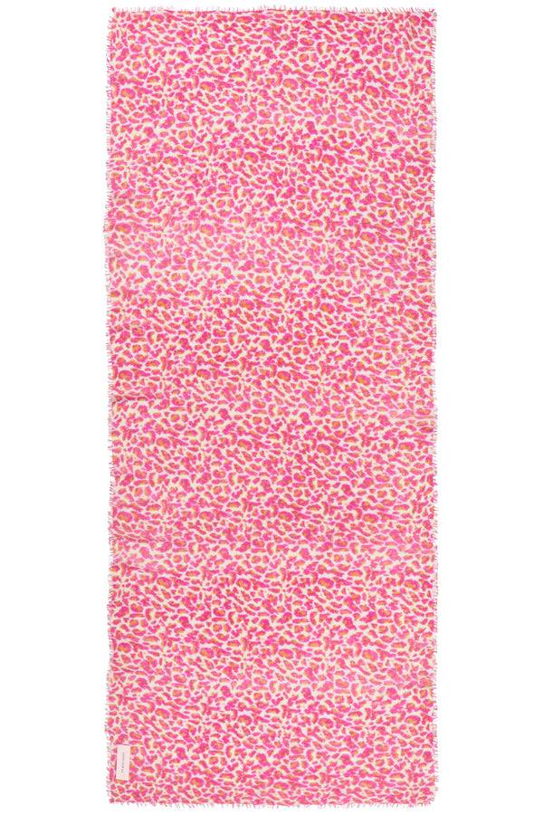 Pur Schoen Schal Leo Pink-orange