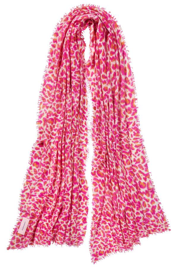 Pur Schoen Schal Leo Pink-orange