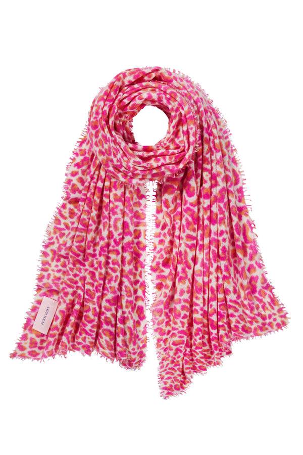 Pur Schoen Schal Leo Pink-orange