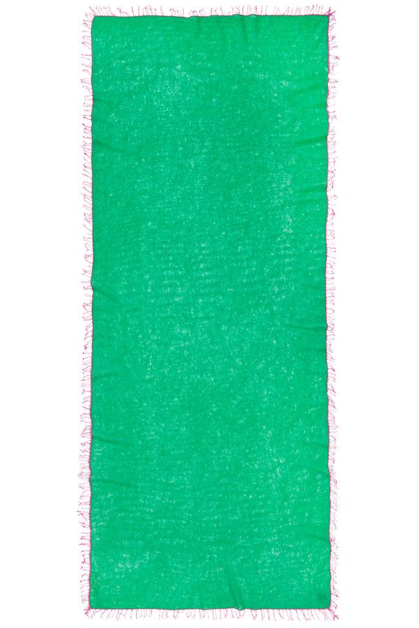 Pur Schoen Schal Limette Fransen Pink