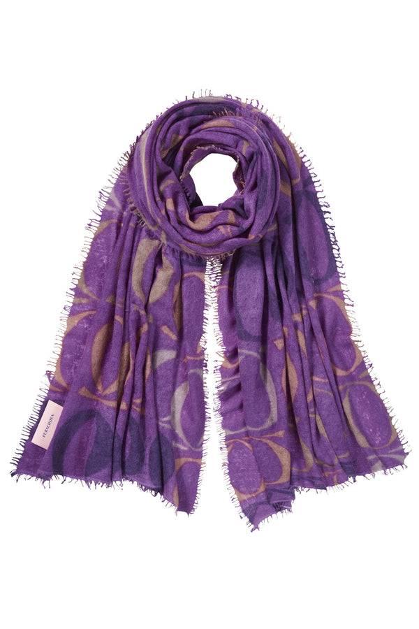 Pur Schoen Schal logo-love bigO violett