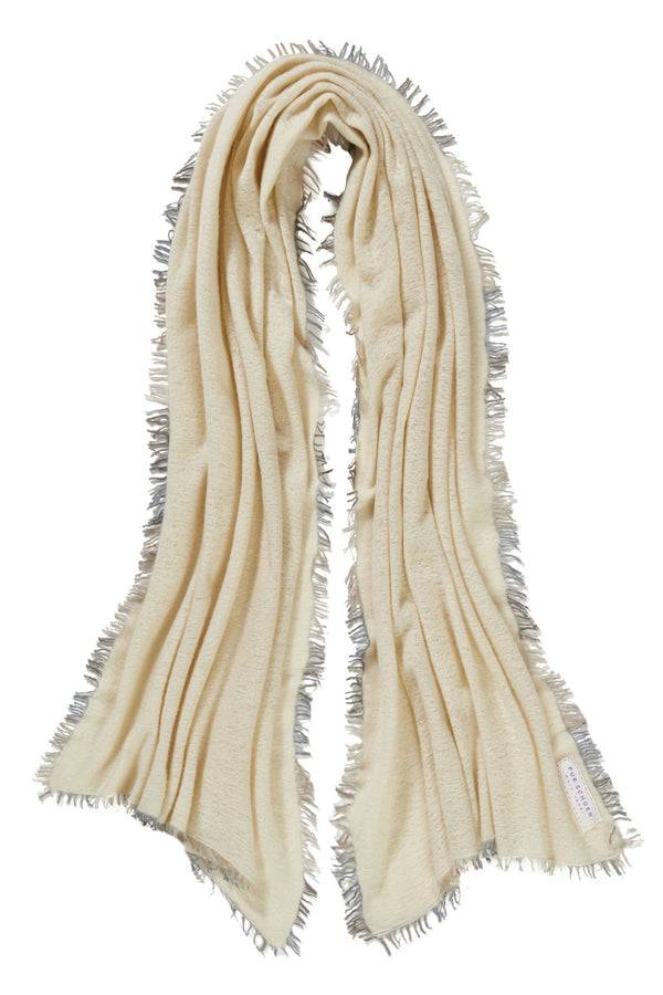 Pur Schoen Schal Natural Fransen Grey