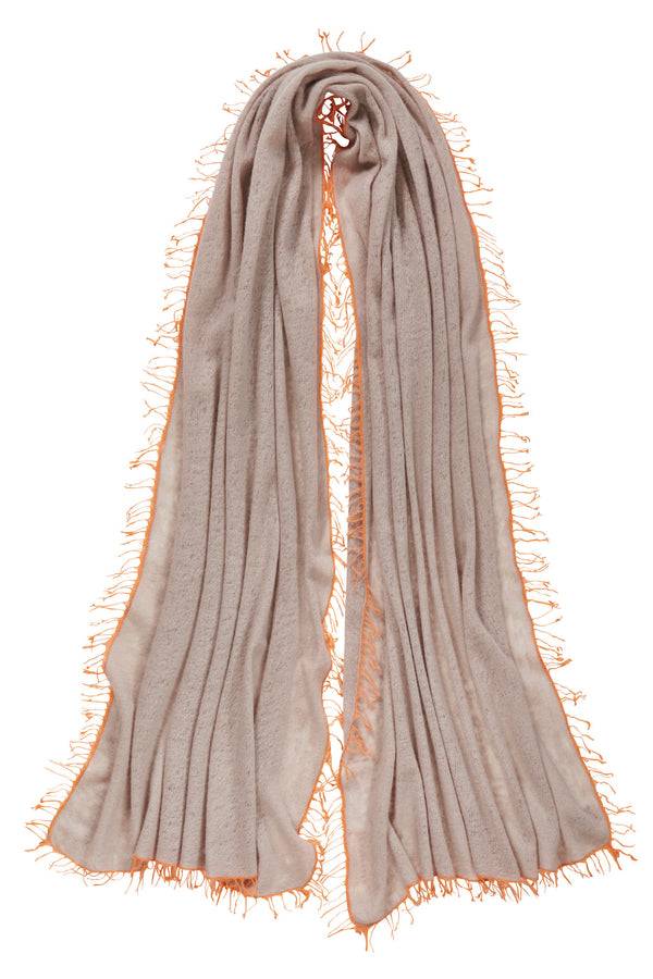 Pur Schoen Schal Nougat Fransen Orange