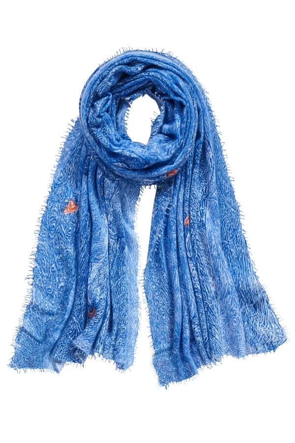 Pur Schoen Schal Peacock Blau