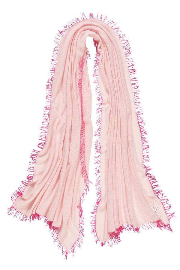 Pur Schoen Schal Puder Rose Fransen Pink