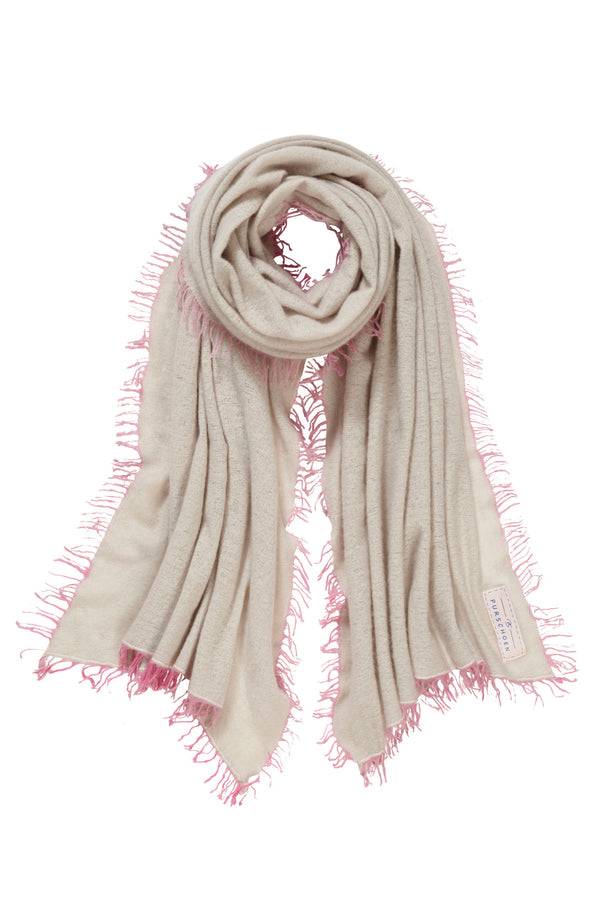 Pur Schoen Schal Stone II Fransen Rose