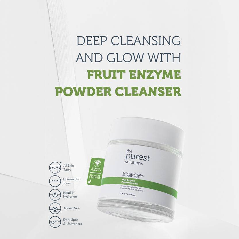 The Purest Solutions 0,2% Azelaic Acid + 0,2% Malic Acid Fruit Enzyme Powder Cleanser (55g)