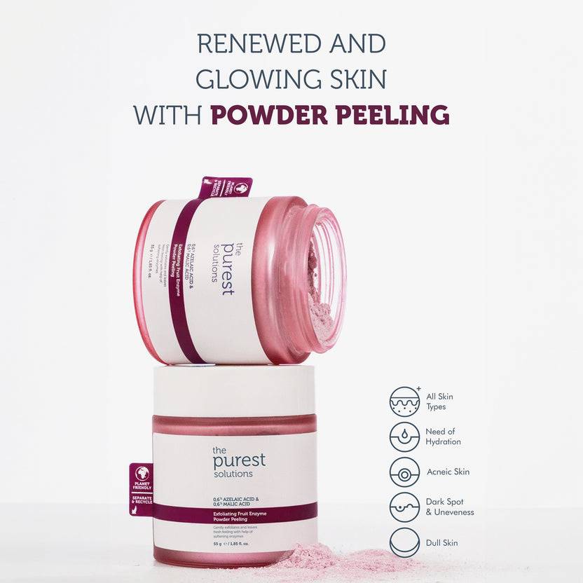 The Purest Solutions 0,6% Azelaic Acid + 0,6% Malic Acid Exfoliating Fruit Enzyme Powder Peeling (55g)