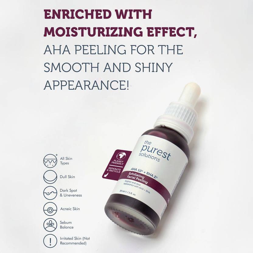 The Purest Solutions 10% AHA + 2% BHA Exfoliating Facial Peeling (30ml)