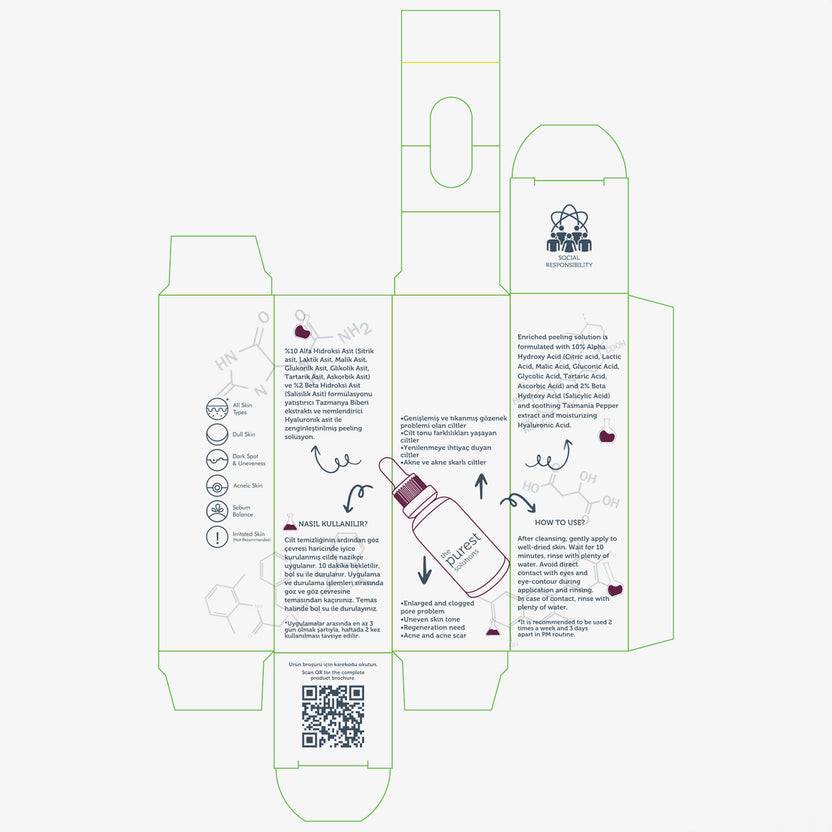 The Purest Solutions 10% AHA + 2% BHA Exfoliating Facial Peeling (30ml)