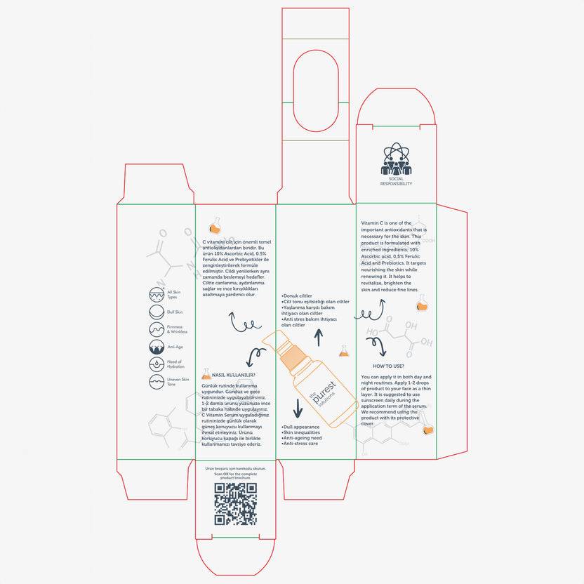The Purest Solutions 10% Ascorbic Acid + 0,5% Ferulic Acid Brightening & Lightening Vitamin C Serum (30ml)