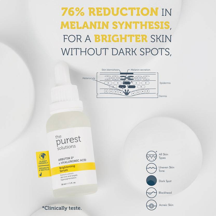 The Purest Solutions 2% Arbutin + Hyaluronic Acid Brightening Serum (30ml)