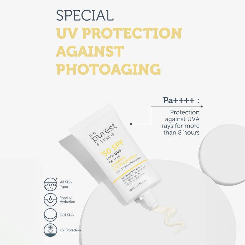 The Purest Solutions 50+ SPF Invisible UV Protection Daily Intensive Moisturizer Sunscreen (50ml)
