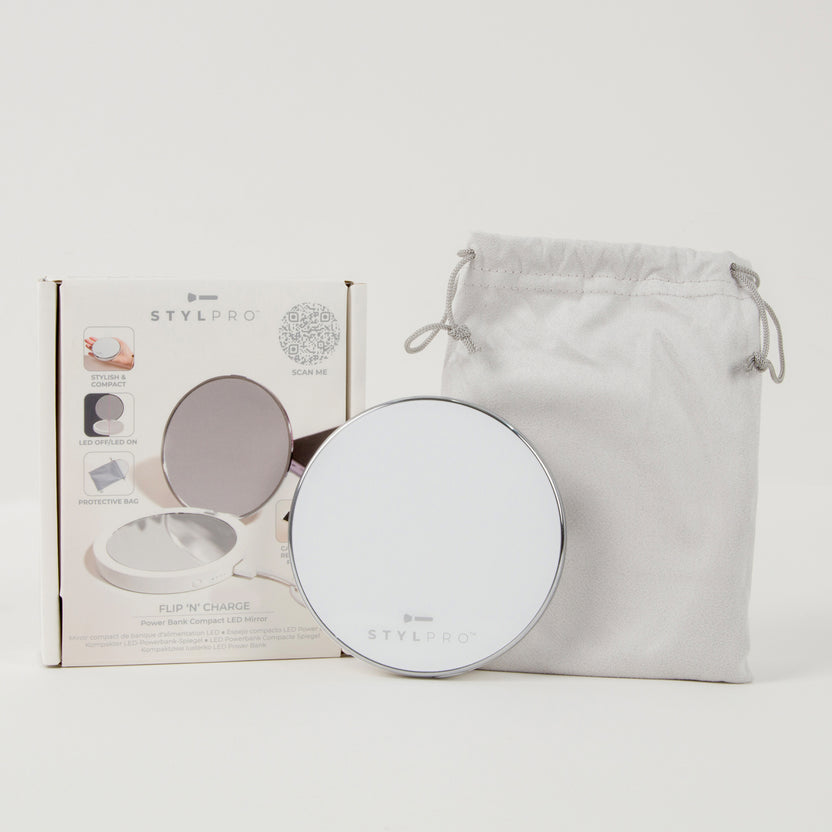 STYLPRO Flip N Charge Power Bank Compact LED Mirror