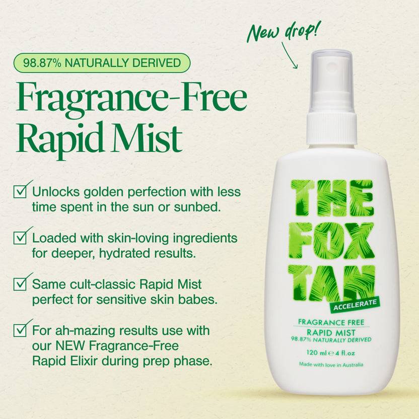 The Fox Tan Fragrance Free Rapid Tanning Mist (120ml)
