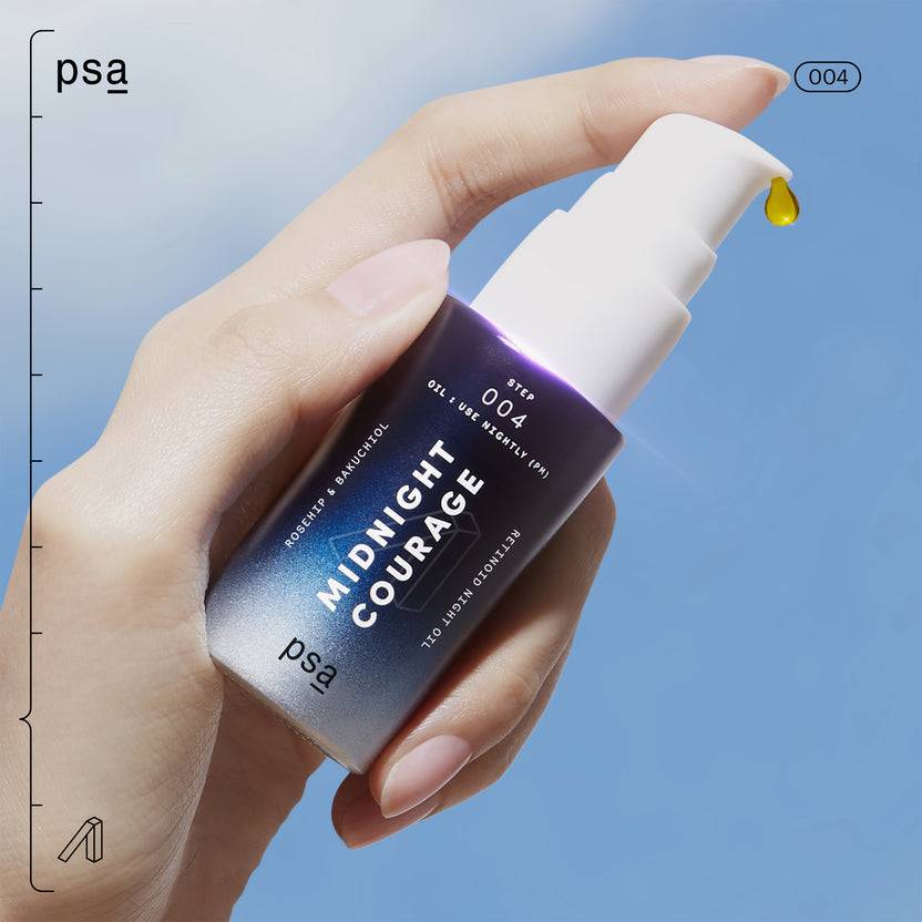 PSA MIDNIGHT COURAGE Rosehip & Bakuchiol Retinol Night Oil (15ml)