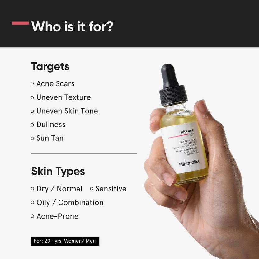 Minimalist AHA BHA 10% Face Exfoliator (30ml)