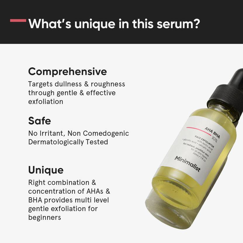 Minimalist AHA BHA 10% Face Exfoliator (30ml)