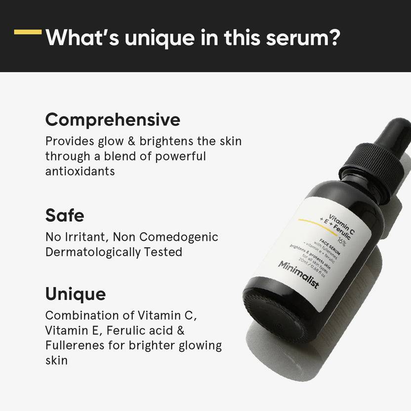 Minimalist Vitamin C + E + Ferulic 16% Face Serum (20ml)