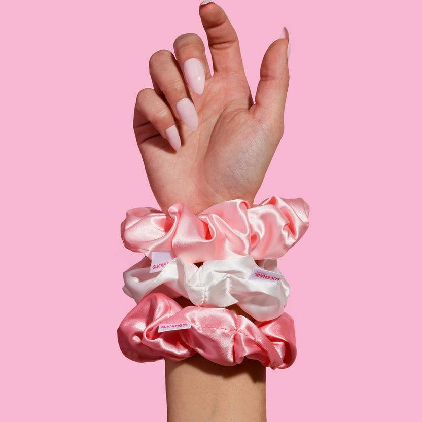 Slick Hair Silky Scrunchies Set (3 Pack)
