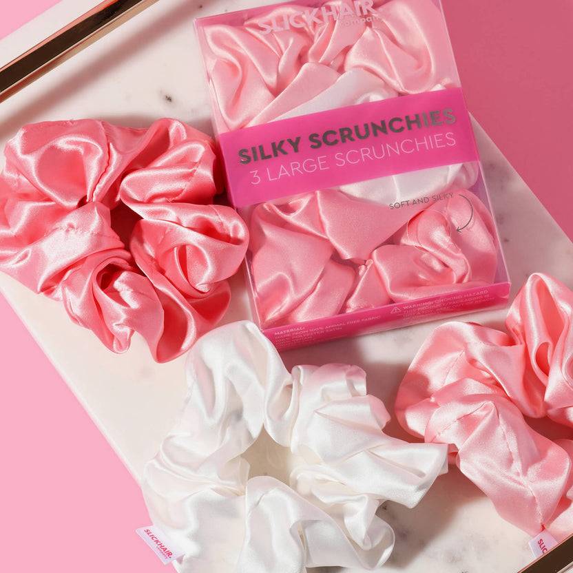 Slick Hair Silky Scrunchies Set (3 Pack)