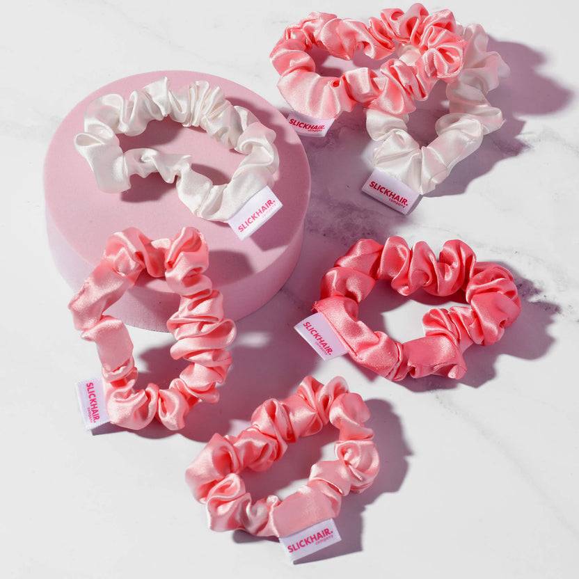 Slick Hair Skinny Silky Scrunchies Set (6 Pack)