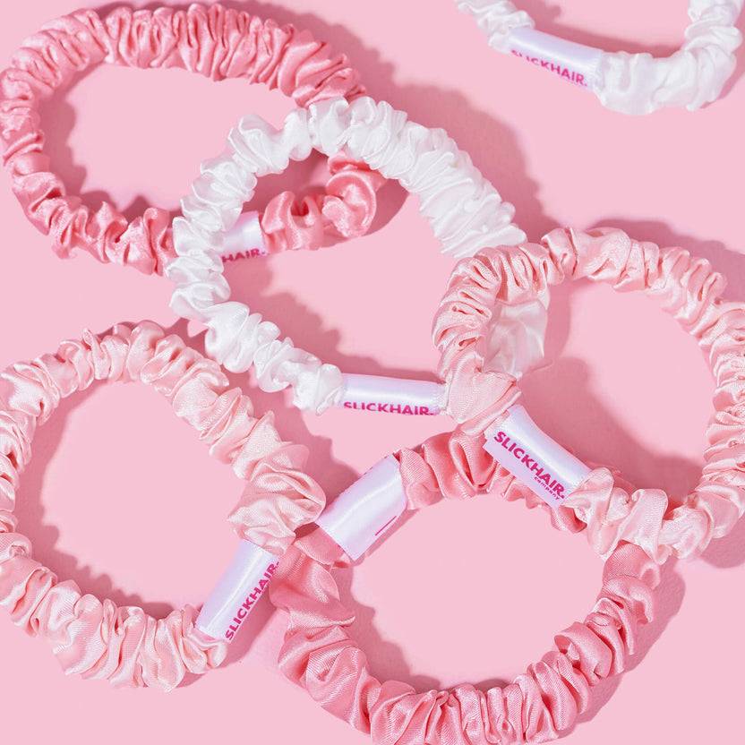 Slick Hair Skinny Silky Scrunchies Set (6 Pack)