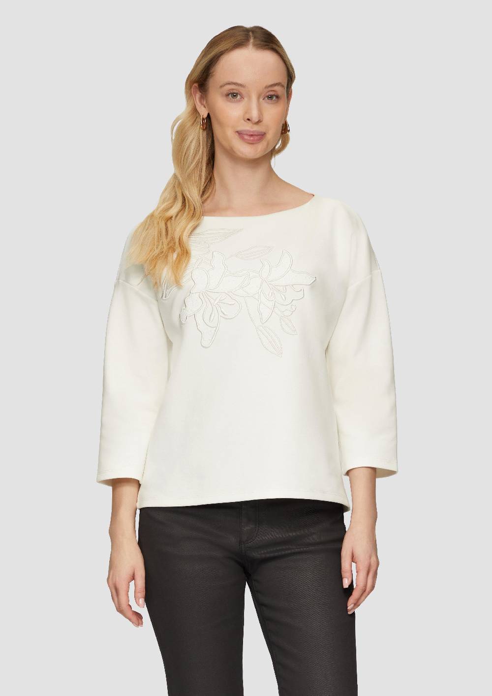 S.Oliver 3/4-Arm-Shirt Aus Heavy Jersey Mit Applikation