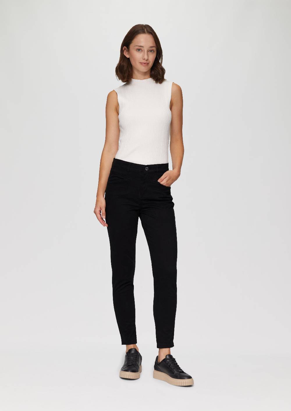 S.Oliver Ankle-Hose Im Slim Fit Mit Mittelhohem Bund